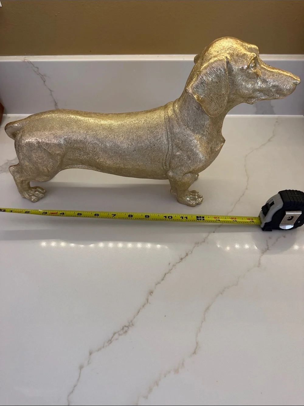 Gold Dachshund Figurine Home Accent